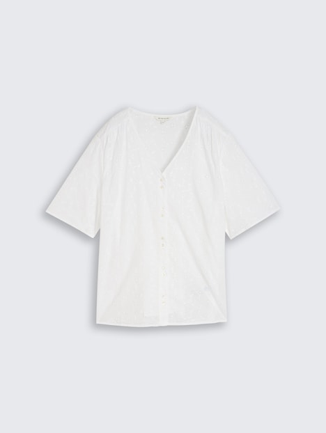 Bluse mit Lochstickerei