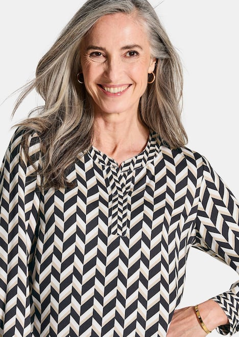 GOLDNER Blouse met print Gedessineerde blouse van viscose-satijn