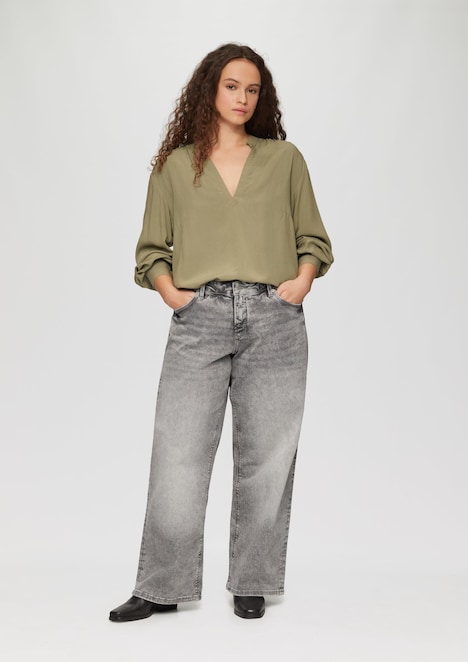 Viskosebluse mit Tunika-Ausschnitt