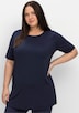 Longshirt Kurzarm Uni Rundhalskragen