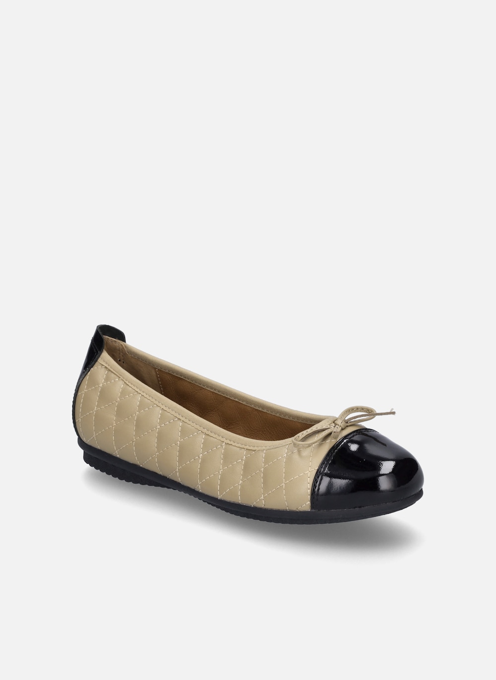 Damen Ballerina Pippa 76, schwarz-beige