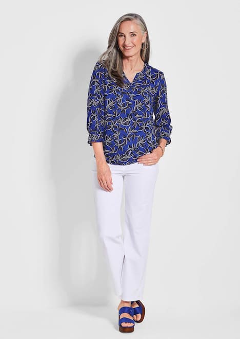 Elegante Printbluse mit Rundhalsausschnitt
