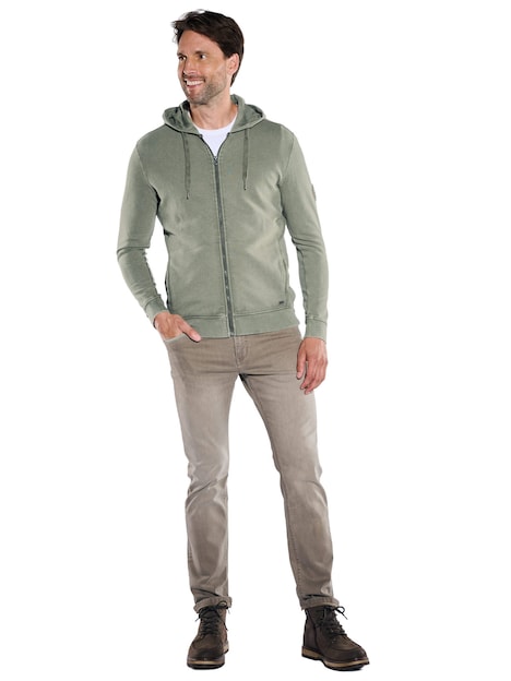 Herren Sweatjacke mit Kapuze , Khaki