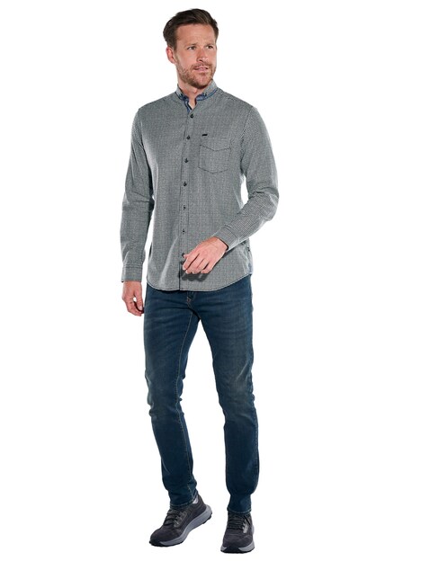 Herren Hemd langarm , Gruen