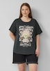 Gewaschenes Oversize-Shirt mit Frontprint