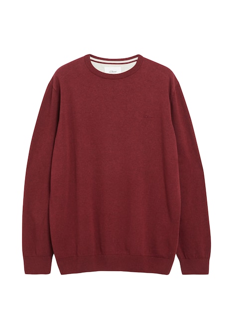 Baumwollpullover mit Logo-Stickerei