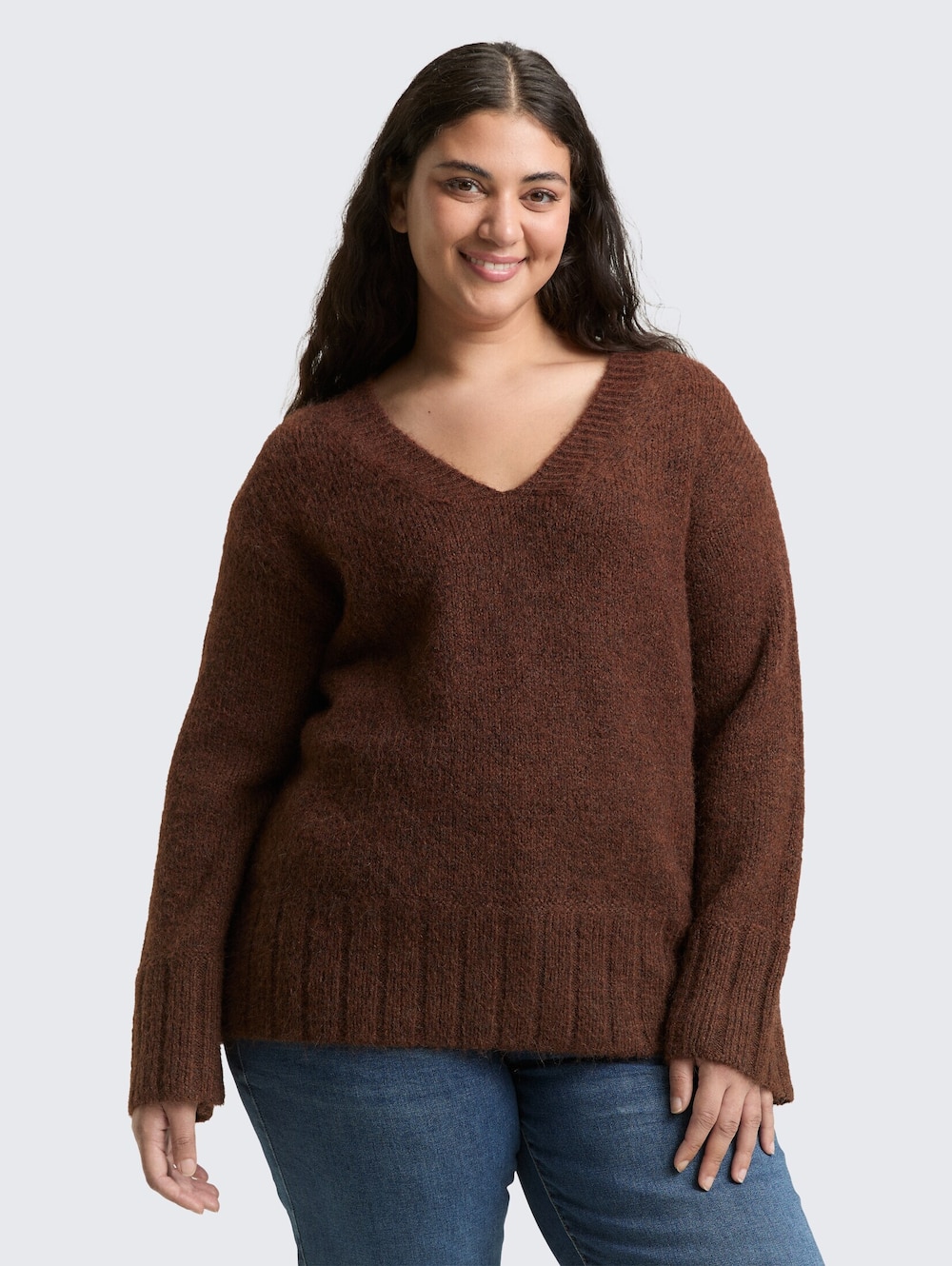 Loose Fit Strickpullover mit Wollanteil