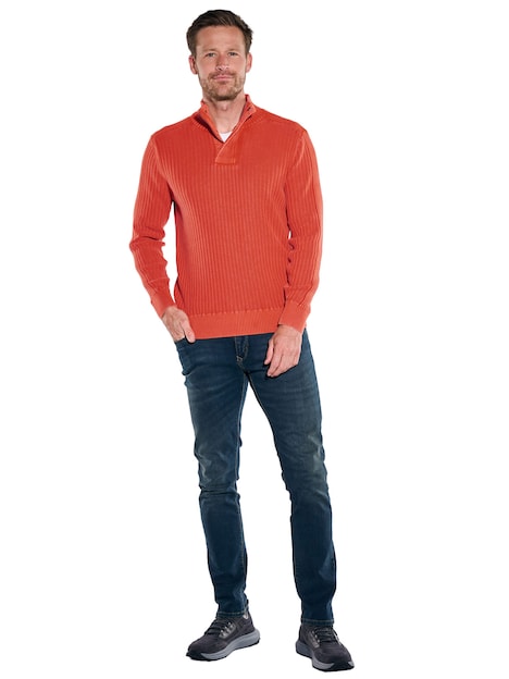 Herren Pullover Polokragen , Orange