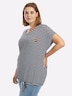 Kurzarm-Shirt Ringelshirt mit Bindeband am Saum Kurzarm