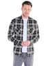 Herren Karo Overshirt mit Reißverschluss , Schwarzbraun