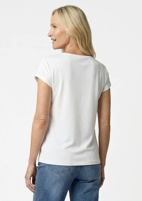 Shirt mit Spitze aus Baumwolle und Jersey