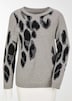 Langarm Strickpullover im Leo-Design