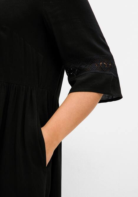 Blusenkleid 3/4-Arm Uni