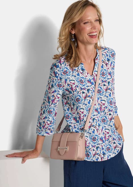 Viskosebluse mit floralem Muster