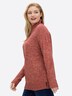 Pullover Langarm Jersey Meliert Stehkragen