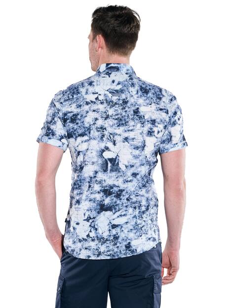 engbers Herren Kurzarm-Hemd gemustert , Marineblau
