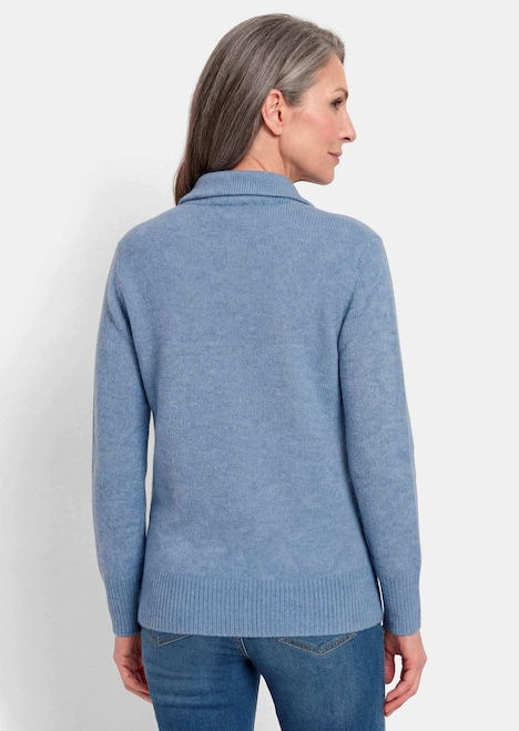Melange-Cardigan mit Reißverschluss