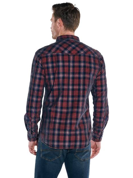 engbers Herren Langarm-Hemd kariert , Dunkelorange