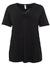 Longshirt Kurzarm Uni Ohne Kragen