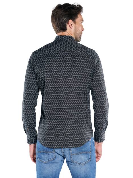 engbers Herren Langarm-Hemd gemustert , Schwarz