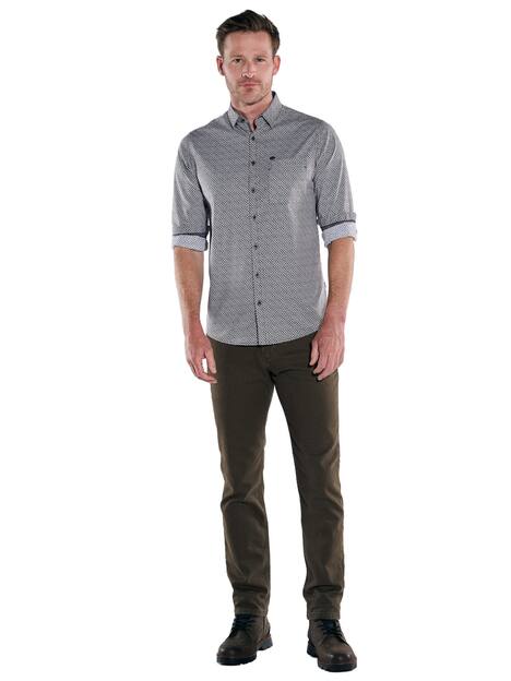 engbers Herren Langarm-Hemd gemustert , Hellbraun