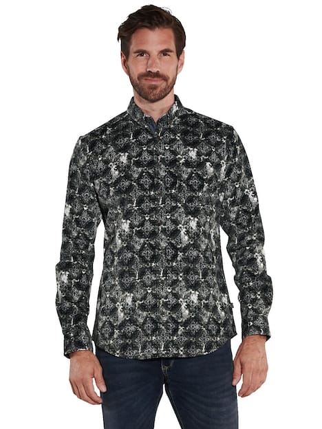 engbers Herren Langarm-Hemd gemustert , Khaki