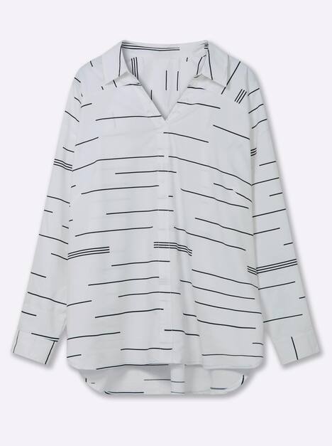 Bluse Langarm Sonstiges Muster Hemdkragen