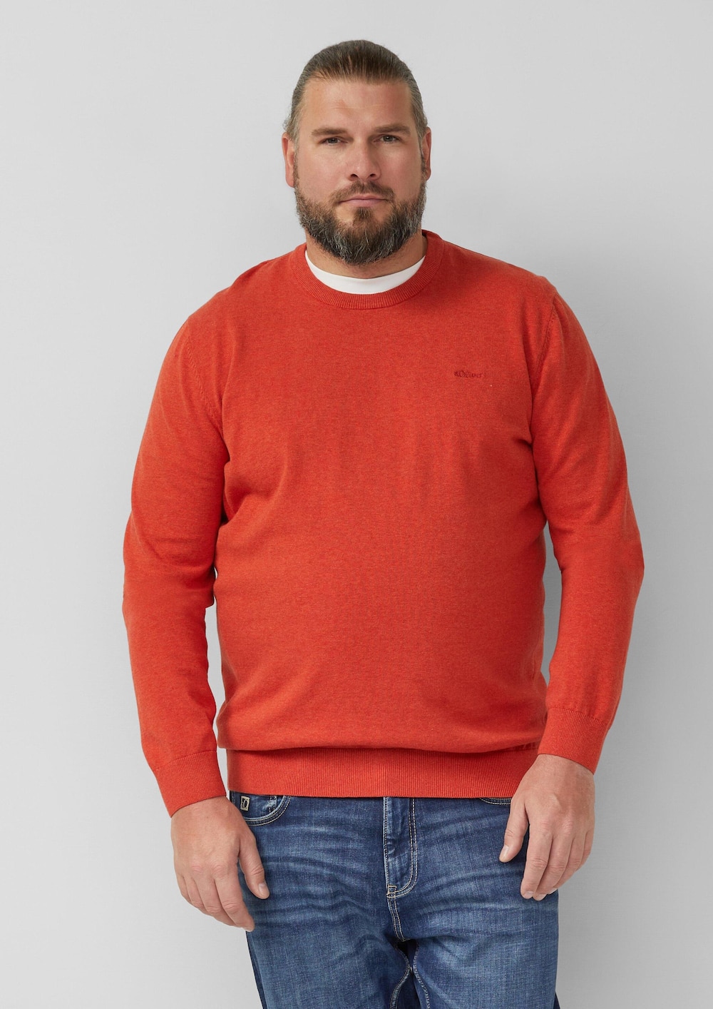 Strickpullover mit Logo-Stickerei