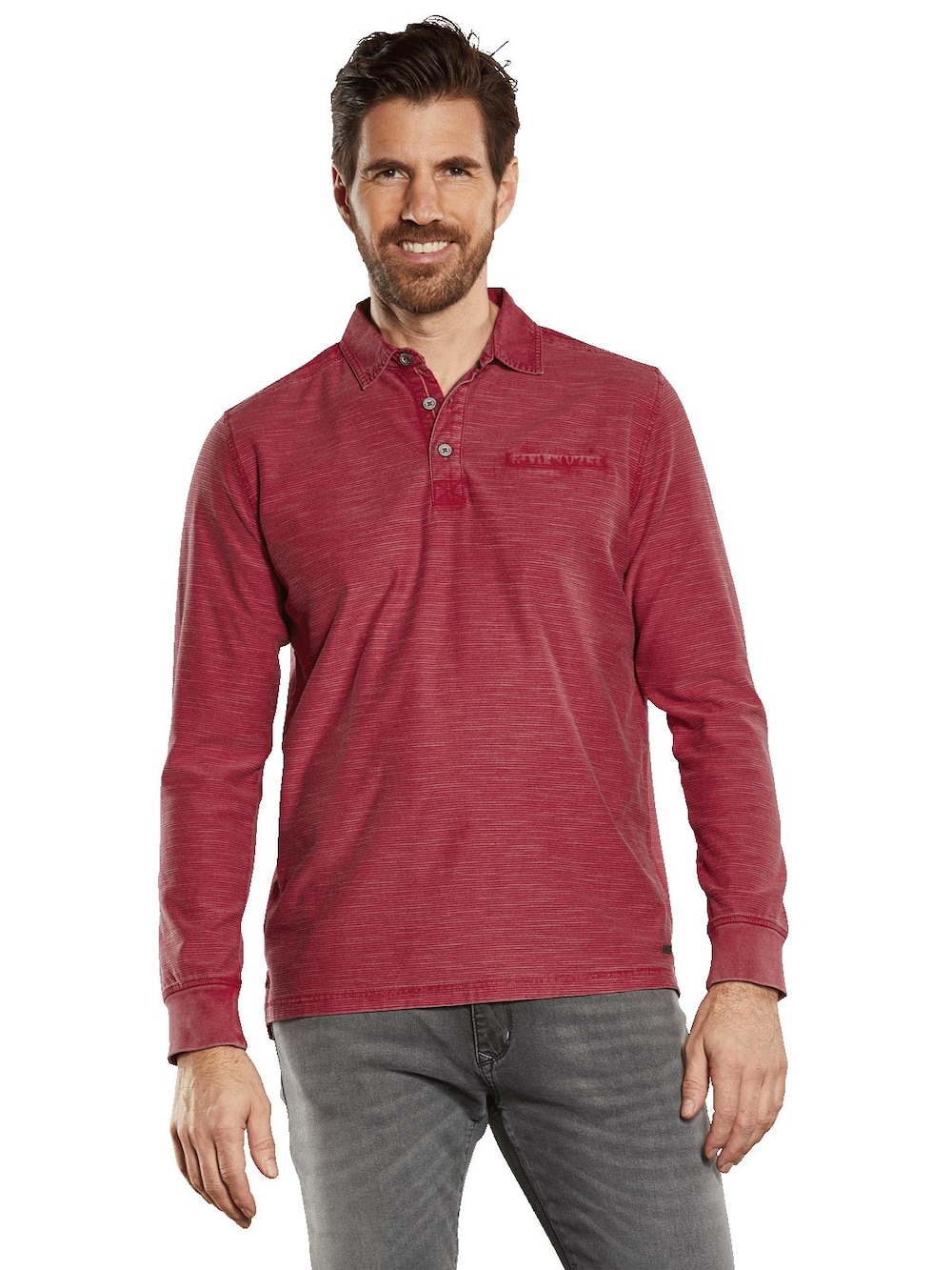 Langarm-Shirt mit Polokragen