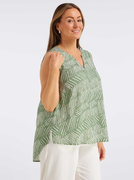 Blusentop Ärmellos Ohne Kragen