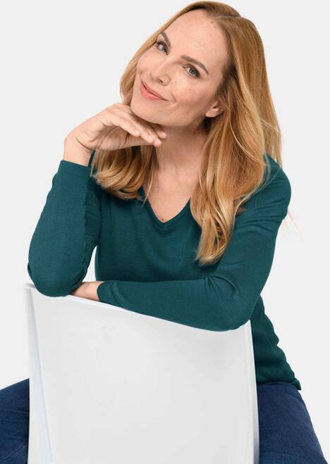 GOLDNER Pullover met V-hals Tricot pullover