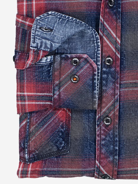 engbers Herren Langarm-Hemd kariert , Rostorange