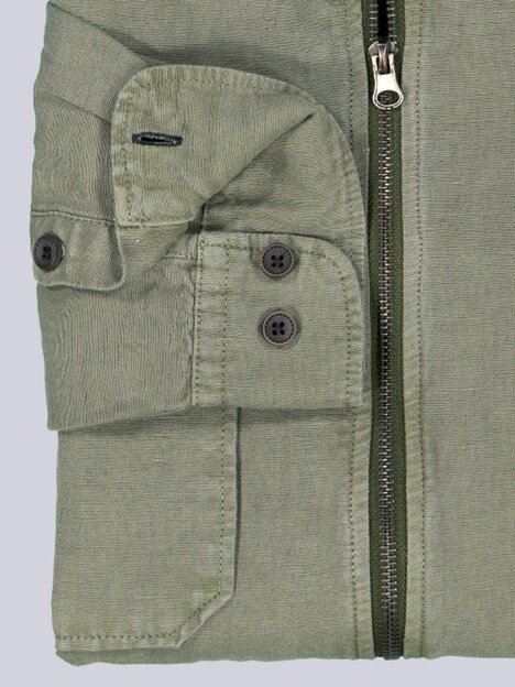 Herren Overshirt in Halbleinen-Qualität , Oliv