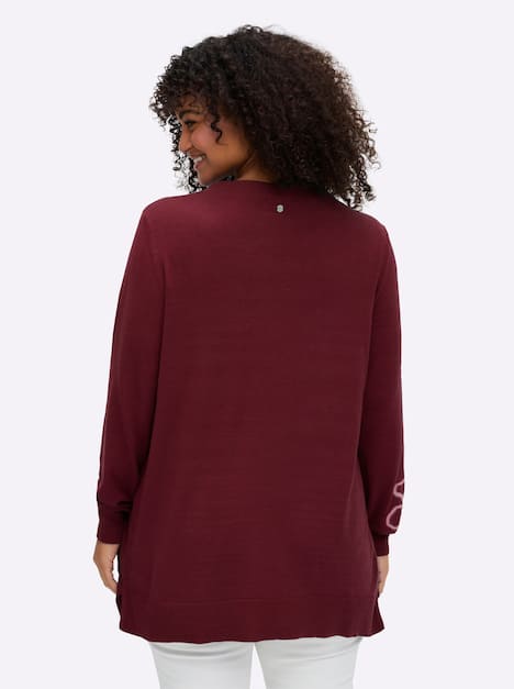 Pullover Langarm Jersey, Intarsien Sonstiges Muster Stehkragen