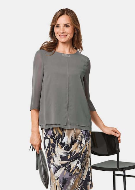 Luftige Bluse mit Glitzersteinchen