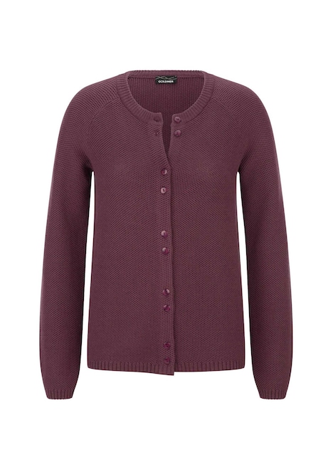 Cardigan aus Baumwolle, Rundhals
