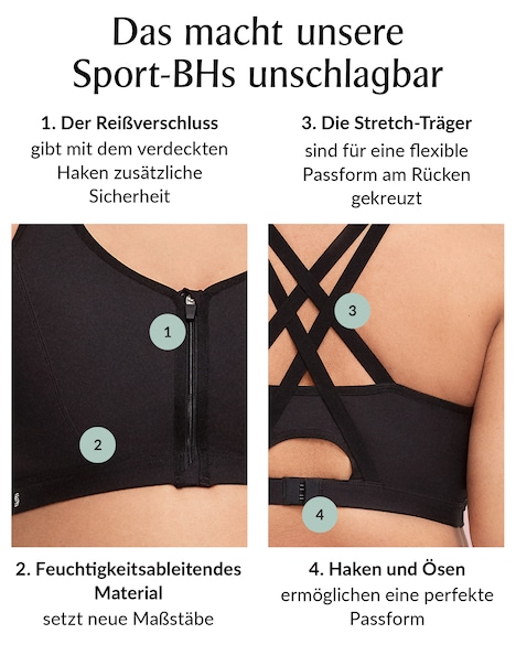 Sport-BH mit Reißverschluss vorn