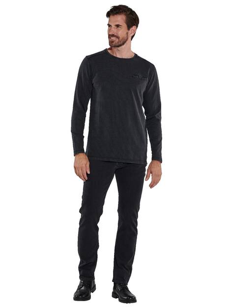 engbers Herren Langarm-Shirt uni , Schwarz