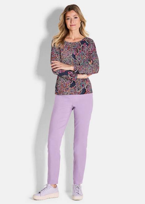 Langarm Printshirt, U-Boot-Ausschnitt