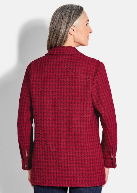 Lässige Longjacke mit Pepitamuster