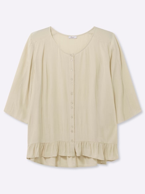 Bluse 3/4-Arm Ohne Kragen