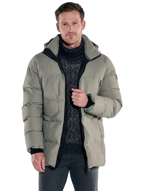engbers Herren Steppjacke mit abnehmbarer Kapuze , Braunbeige