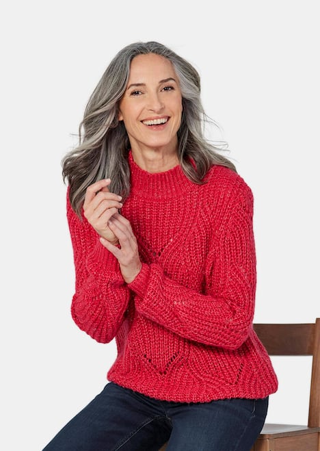 Strickpullover mit Ajourmuster