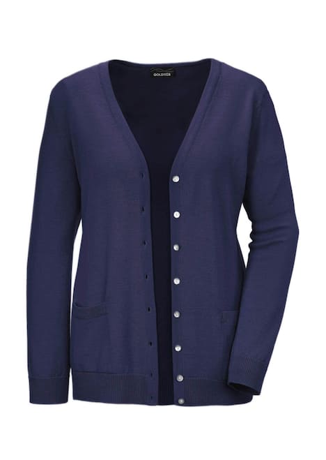 Uni Merino-Cardigan Langarm