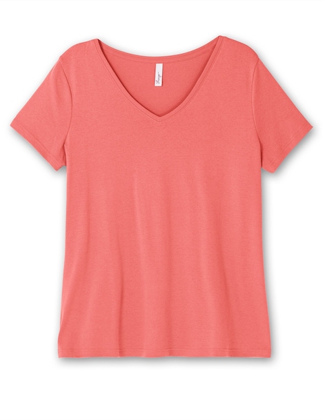 T-Shirt Kurzarm Uni Ohne Kragen