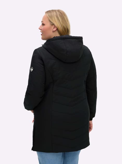 Steppjacke Langarm Uni Mit Kapuze