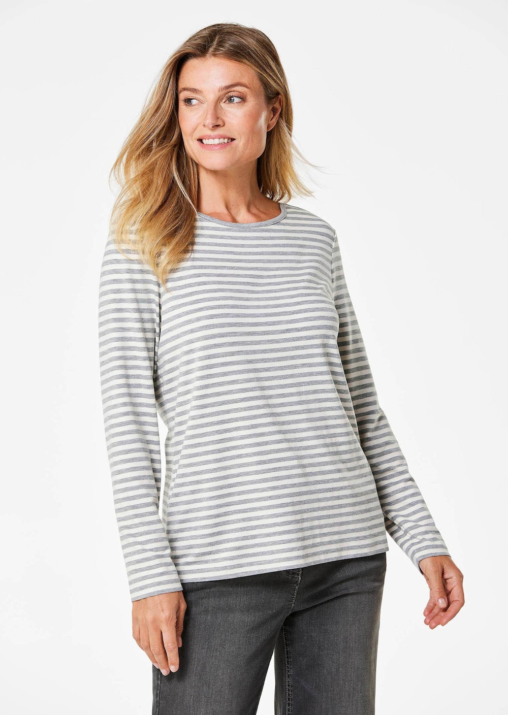 Ringelshirt mit U-Boot-Ausschnitt