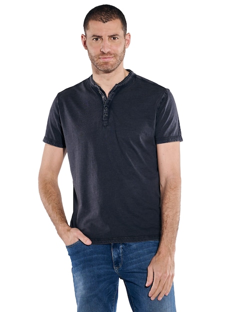 Henley-Shirt uni