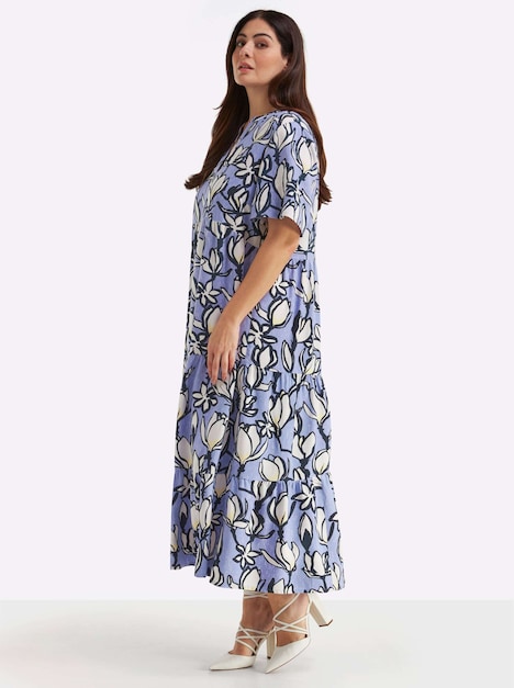 Webkleid A-Linien-Kleid mit Volants Kurzarm