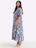 Webkleid A-Linien-Kleid mit Volants Kurzarm